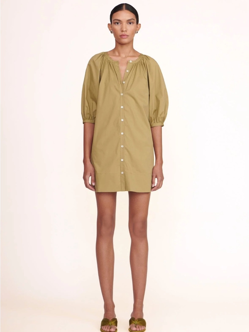 STAUD Vincent Mini Dress | Olive Green